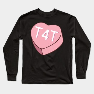 T4T Heart Shape Candy - Pink - Valentines Trans Pride Long Sleeve T-Shirt